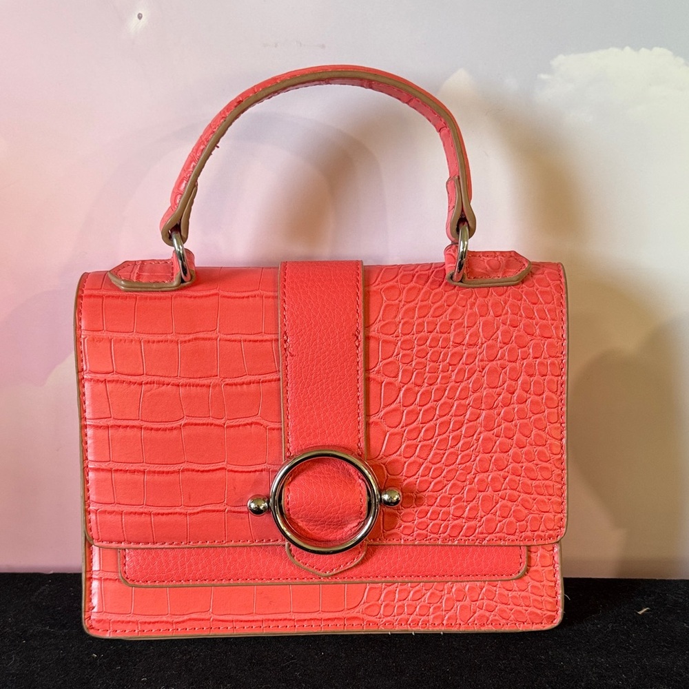 Elegant Coral Anne Klein Small Top Handle Satchel - Picture 4 of 16